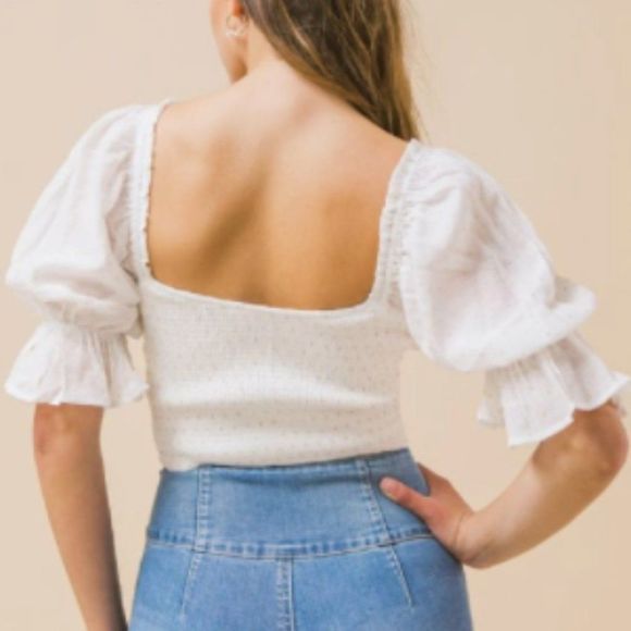 White Crop Top - Picture 2 of 3